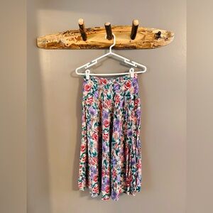 Vintage rose high waisted pencil skirt - soft summer pastels - size small